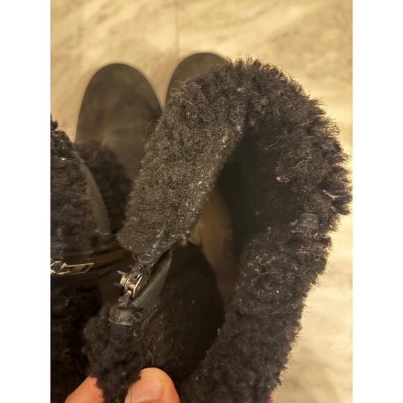 UGG Australia Womens Blayre II Black Leather Shearling Buckle Ankle Boot 8 - Picture 7 of 8